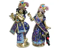 Radha Krishna Deities (Brass 12")