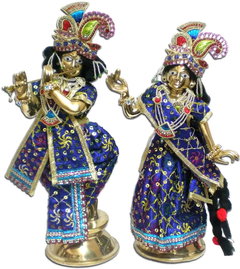 Radha Krishna Deities (Brass 7.5\")