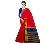 Sari, Cotton Blended -- Plain Color with Attractive Border