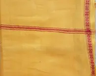 Dhoti / Chadar -- Yellow Jute -- Red Borders